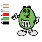MnMs Ms Green Embroidery Design